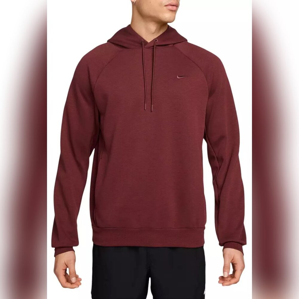 NWT Mens Nike Size S DriFIT Dark Team Red Primary Fleece Trainin Pullover Hoodie